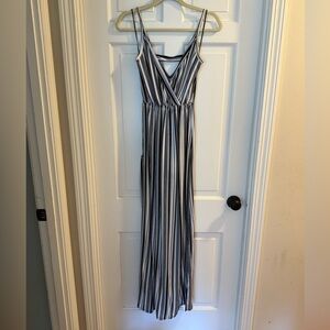 Kaileigh Monochrome Striped maxi dress